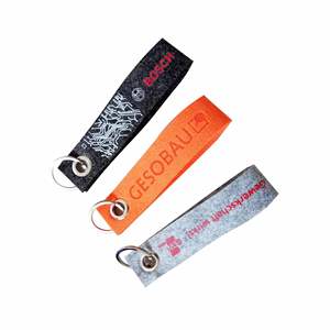 Llavero de tela de fieltro personalizado con logo de marca propia, barato, de China, con cadena y etiqueta para llaves - Product Image 3