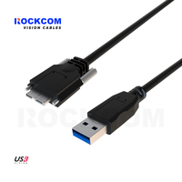 Kabel penglihatan lurus USB3.0, tipe-a ke micro-b dengan sekrup jempol untuk kamera industri kabel USB3.0