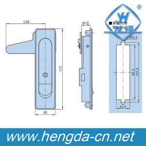 YH9586带钥匙的面板锁，用于电气外壳柜门 - Product Image 3