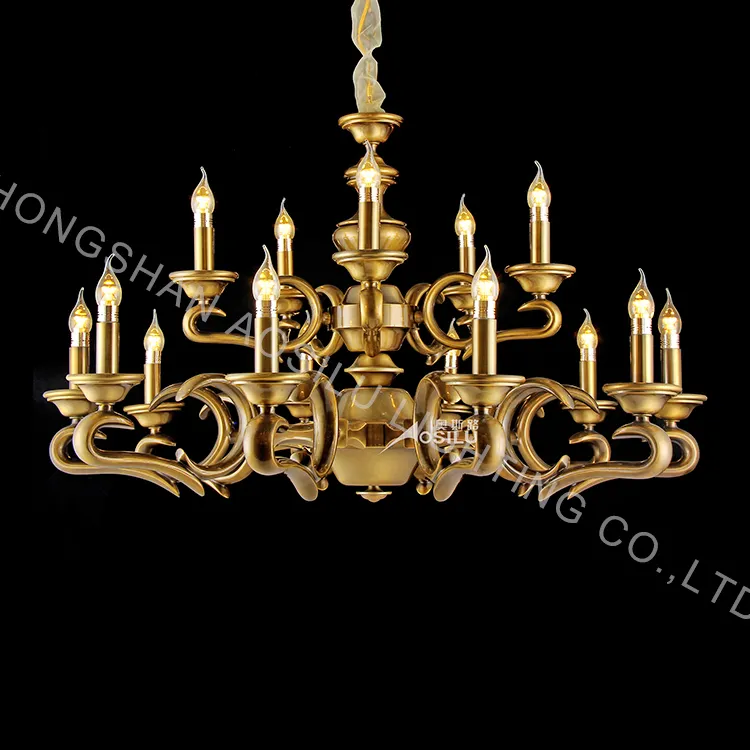 wholesale factory price vintage all brass hotel bedroom living room copper chandelier light modern