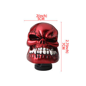 मोवॉटा रेसिन रबर मैनुअल और स्वचालित गियर शिफ्ट नॉब्स कारों के लिए लाल हरे रंग की काली खोपड़ी डिजाइन - Product Image 3