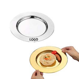 Assiette de table ronde de luxe en acier inoxydable poli pour événements, vente en gros - Product Image 2