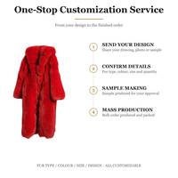 Veste en fourrure de renard véritable sur mesure, personnalisable, couleur personnalisée, longue, pour femme, avec capuche en fourrure véritable, imperméable pour l'hiver