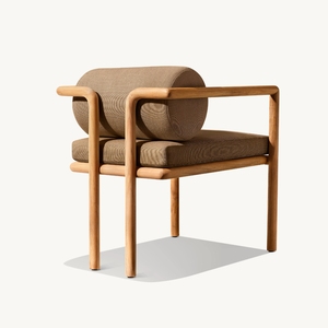 Venta directa de fábrica de <span class=keywords><strong>PALMA</strong></span>, sillón de comedor de teca artesanal excepcional para exteriores nuevo nórdico moderno con cojín grueso impermeable - Product Image 4
