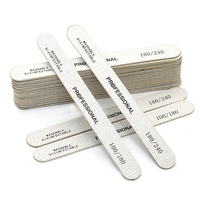 Lime à ongles professionnelle en bois, grain 100/180/240, papier de verre gris, limes à ongles droites Zebra, outils de manucure et de soin des ongles en gros