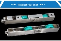 Roulettes de porte coulissante en acier inoxydable à montage inférieur pour portes en verre de balcon d'hôtel et de cuisine - Modernes, minimalistes et silencieuses