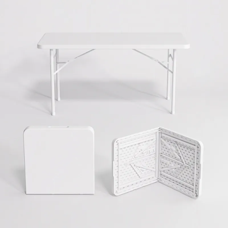 Tavolo pieghevole da 4 piedi per mobili da esterno tavolo rettangolare in plastica da picnic tavolo pieghevole in plastica portatile