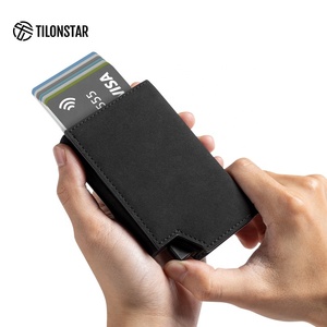 TILONSTAR TVC503 New Minimalist Card Holder <b>RFID</b> Blocking Pop up Leather Aluminum <b>Wallet</b> Card Holders for Men - Product Image 4