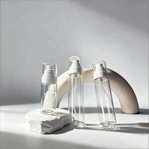 Flacon pompe en verre dépoli transparent de haute qualité avec capuchon couvercle intégral, pour <span class=keywords><strong>toner</strong></span> de soin, 50ml, 60ml, 80ml, 100ml, 120ml - Product Image 1