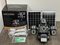 Caméra CCTV extérieure solaire 4G SIM PIX-LINK nouvelle génération 8MP 4 objectifs PTZ avec vision nocturne à 4 points de vue, audio bidirectionnel, batterie solaire AOV