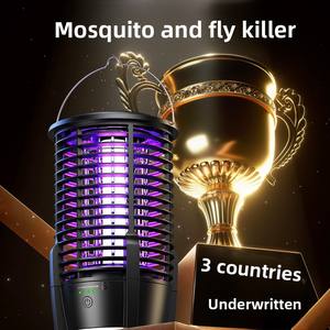 Tueur de moustiques et de mouches électronique domestique et extérieur, <span class=keywords><strong>lampe</strong></span> de camping, nettoyage à un bouton, matériau ABS - Product Image 3