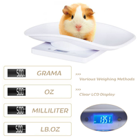 Balance numérique multifonctionnelle pour animaux domestiques Balance électronique réutilisable LCD pour petits animaux en acier inoxydable en plastique pour la cuisine