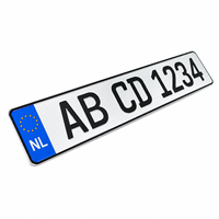Targa Auto in Alluminio Riflettente Goffrata Vuota per Ingrosso, EU 520x110mm, Fornitura Semilavorata Personalizzabile per Fabbriche