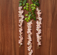Bunga Wisteria Plastik Kepadatan Tinggi Baru untuk Ruang Tamu, Bunga Wisteria Buatan Gantung untuk Dekorasi Dinding