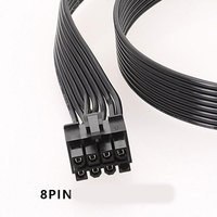 Câble de module d'alimentation pour carte graphique PC, haute efficacité, 8 broches vers 8 broches (6+2 broches), longueur 50 cm, fil plat 18AWG