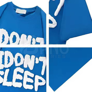 T-shirts imprimés bouffants personnalisés de dernière conception fabriqués au Pakistan Style de rue en gros coton/fibre de bambou - Product Image 4