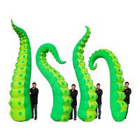 Tentacules de pieuvre gonflables géants décoratifs verts modernes de 3 m en tissu Oxford 210D, accessoire de construction avec souffleur pour mariages/événements en extérieur