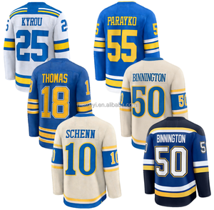 Qualité supérieure cousue avec soin # 55 Colto-n Parayko # 50 Binnington # 25 Kyrou # 18 Robert Thomas # 10 Maillots de hockey sur glace style Brayden Schenn - Product Image 1