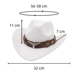 Hot Selling Unisex Adult and Children Matching Cheap Cowboy <b>Hat</b> with OX Head Belt - Product Image 3