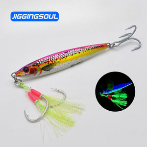 Señuelo de plantilla de metal para pesca de agua salada de caballa, con escala de vientre luminoso UV, gancho auxiliar brillante, gancho Triple - Product Image 1