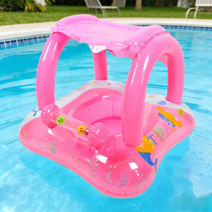 <span class=keywords><strong>Flotador</strong></span> Inflable de Encaje para Bebés, Diseño de Sirena Rosa <span class=keywords><strong>con</strong></span> Campanas, para 1 Persona - Product Image 2