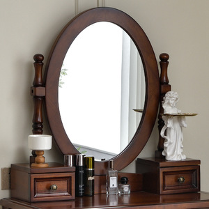 American Style Solid Wood Dressing <b>Table</b> With <b>Mirror</b> Bedroom Makeup <b>Vanity</b> Storage Cabinet - Product Image 2