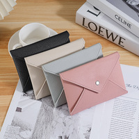 Dompet Amplop Wanita Bahan PU dengan Kancing, Desain Portabel untuk Penggunaan Sehari-hari & Hadiah, Tempat Kartu Serbaguna