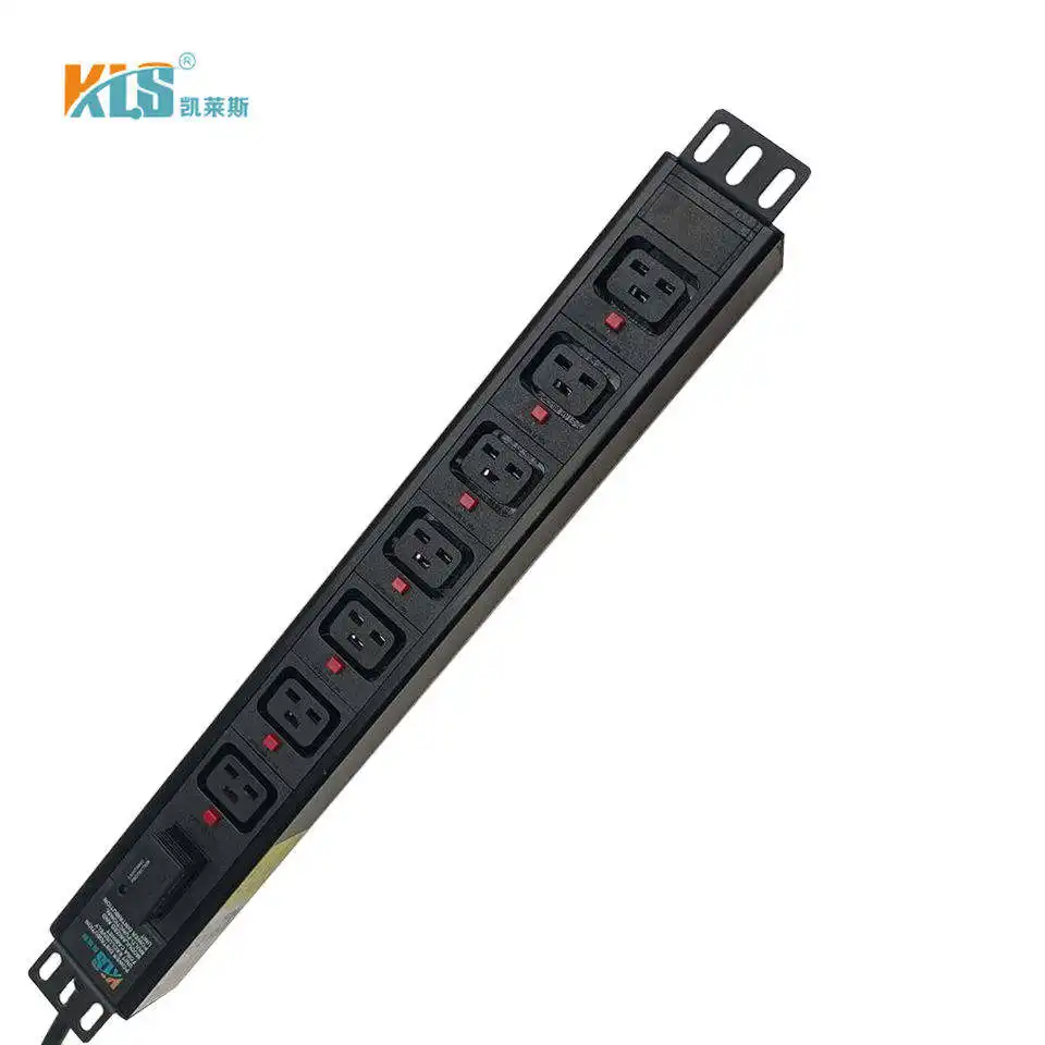 Unit distribusi daya logam aluminium Pdu 16a Unit distribusi daya Pdu 16a 19 inci Universal 250v 16a Pdu