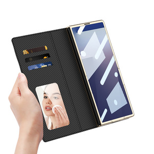 Étui de luxe pour <span class=keywords><strong>Samsung</strong></span> Z Fold 7, motif quadrillé haut de gamme, <span class=keywords><strong>avec</strong></span> porte-cartes, <span class=keywords><strong>coque</strong></span> à rabat en cuir, sacoche à <span class=keywords><strong>chaîne</strong></span> - Product Image 4