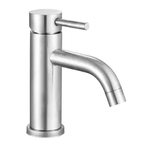 Factory direct sale 304 stainless steel basin faucet cold and hot water mixer basin tap