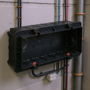 Black 6 Module Flush <b>Mounted</b> Junction Box Electrical Enclosure For Terminal <b>Blocks</b> - Product Image 3