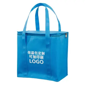Bolsa aislante portátil no tejida personalizada, papel de aluminio, algodón perlado, bolsa aislante para publicidad, bolsa aislante para llevar