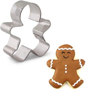 Gingerbread Man Flower/Square/Pumpkin Stainless Steel Eco-Friendly Dishwasher Safe 6-Piece Baking <b>Cookie</b> Cutters Custom Bulk - Product Image 2