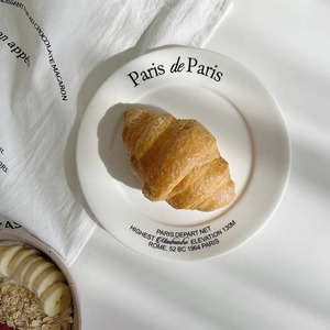 Solhui ins-plato de postre de cerámica con letras coreanas de París, vajilla creativa de comida para desayuno - Product Image 1