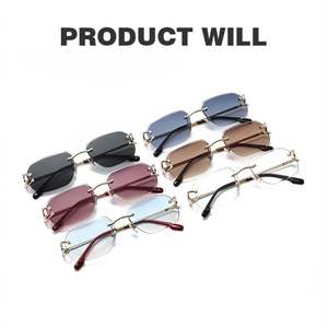 Gafas de Sol Cuadradas de Aleación Vintage 2025 con Logotipo Personalizado para Mujer, Gafas de Sol Poligonales sin Montura con Protección UV400 para Hombre - Product Image 4