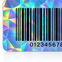 Etiquetas de Seguridad con Código de Barras Holográficas, Pegatinas Iridiscentes de Arcoíris, Etiquetas de Embalaje Personalizadas para Rastrear y Verificar