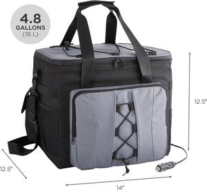 Sac isotherme |   Glacière de voyage thermoélectrique souple de 18 L avec bandoulière et prise DC 12 V pour voiture, camion et camping-car - Product Image 2