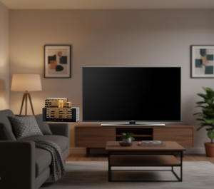 JH400 Smart TV LED da 42 pollici con cabinet nero e retroilluminazione LED per l'intrattenimento domestico - Product Image 2