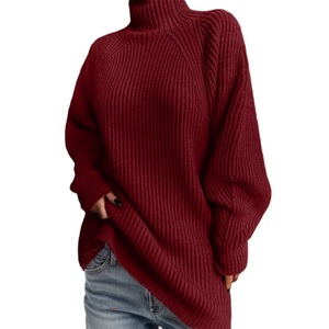 Prix de gros Pull décontracté à col roulé et manches longues de couleur unie pour femme Sehefashion Fashion - Product Image 1
