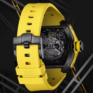 Montre automatique pour homme BG5502, 46 mm, tonneau, mécanique, étanche 50 m, saphir, cadran squelette lumineux - Product Image 3