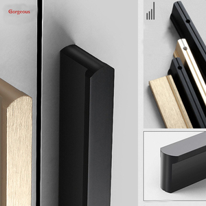 Profiles Closet Pull Matte Kitchen <strong>Knobs</strong> Black <strong>Rose</strong> <strong>Gold</strong> Furniture Long Aluminium Handle Luxury Round Head Solid Carton Modern - Product Image 3