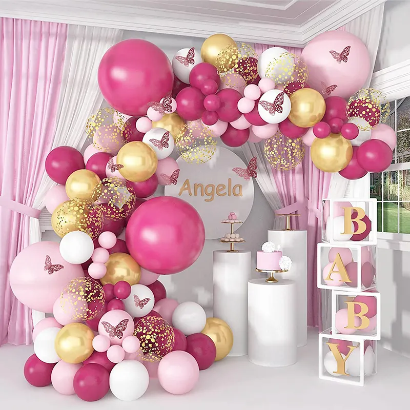 Großhandel Festival Geburtstag Hochzeits feier Latex Luftballons Ballon En Latex Pink Ballon Garland Arch Kit