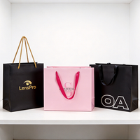 Sac en papier d'emballage de haute qualité avec poignées en ruban, impression couleur personnalisée, pour parfums, cosmétiques, soins de la peau et maquillage