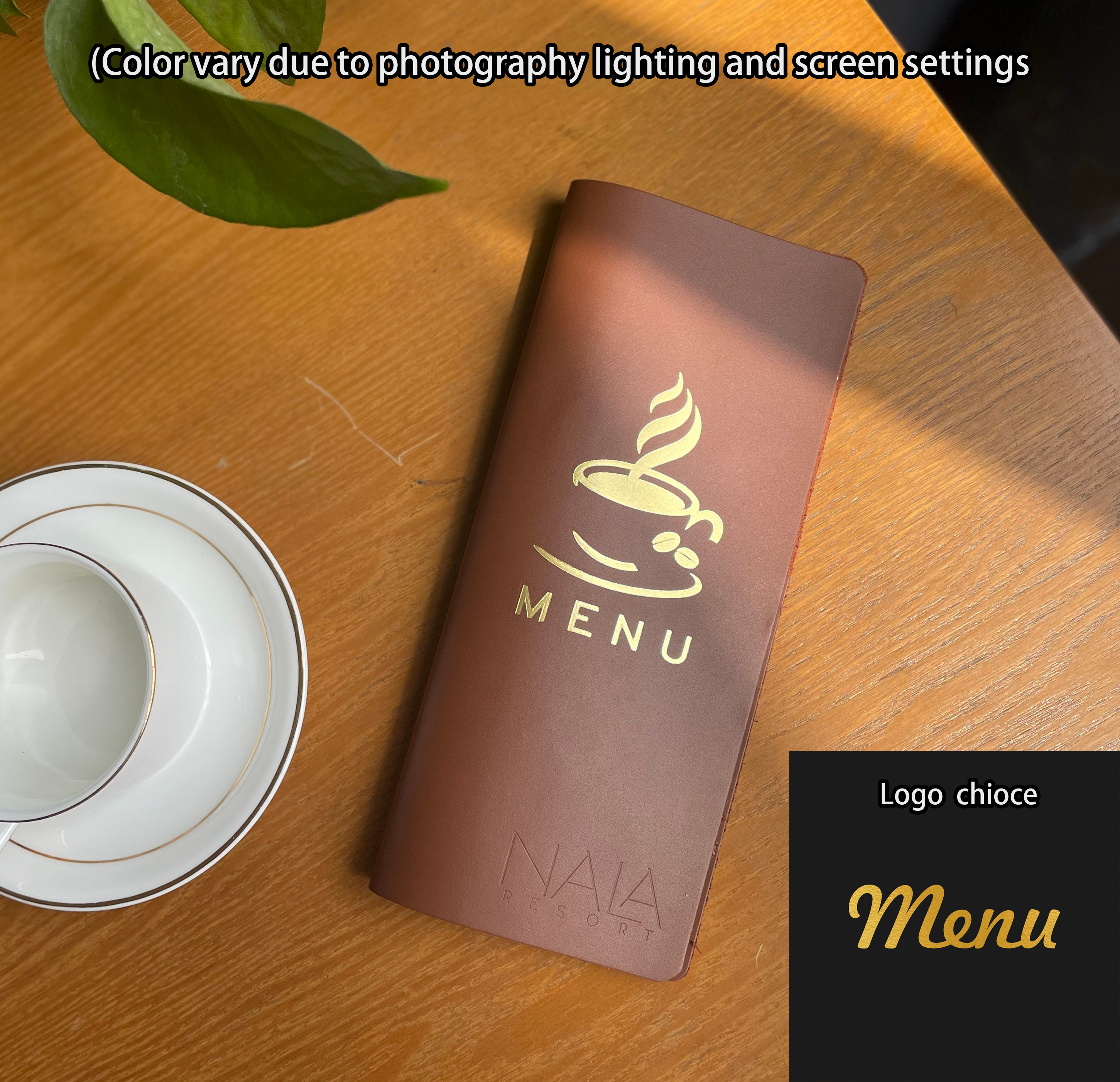 Brown Leather Menu Logo 1