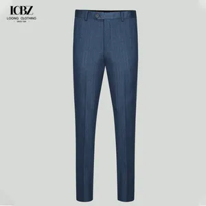 Herenpak Broek Slim Fit Stretch Katoenen Keper Werkbroek Grijs 70% Wol Zakelijke Formele Kleding Chino Broek