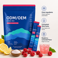 OEM ODM Mélange de boisson à la framboise et au citron en sachets individuels, Complément alimentaire, Marque privée, Fabricant de poudre sur mesure, Fournisseurs en gros