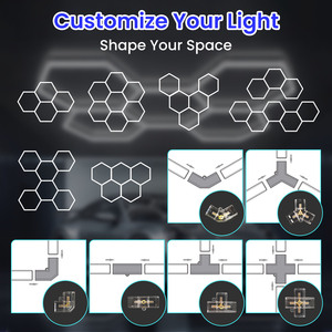 Lumières de Travail pour Lavage Auto, Inspection et Détailing, Éclairage de <span class=keywords><strong>Garage</strong></span> <span class=keywords><strong>LED</strong></span> en Nid d'Abeille Hexagonal, Lampes et Luminaires - Product Image 6