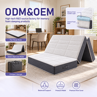 Lit d'appoint pliable en mousse à mémoire de forme, matelas pliant en trois parties, lit de sol portable pour dortoir, OEM ODM, marque privée, vente en gros