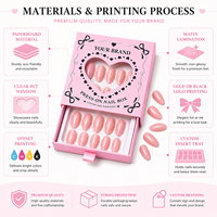 Boîte à ongles personnalisée en matériaux recyclés biodégradables écologiques avec design gratuit, emballage personnalisé, gaufrage quadricolore, ongles à paillettes