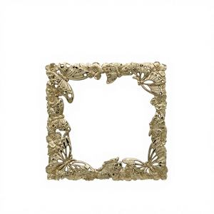 Cadre photo de luxe haut de gamme en alliage de zinc doré, rectangulaire 5"X5", écologique, motif papillon/fleur, cadeau Marufung - Product Image 1